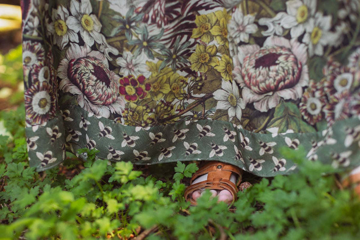 Love Grows Wild Bohéme Long Maxi Slip Dress w/ Bees Flora