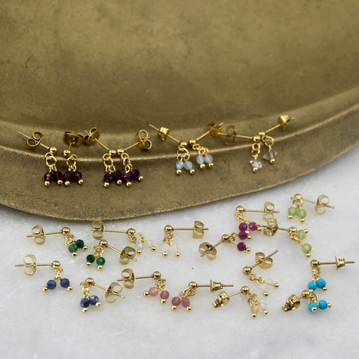 Golden Age Birthstone Stud Earring