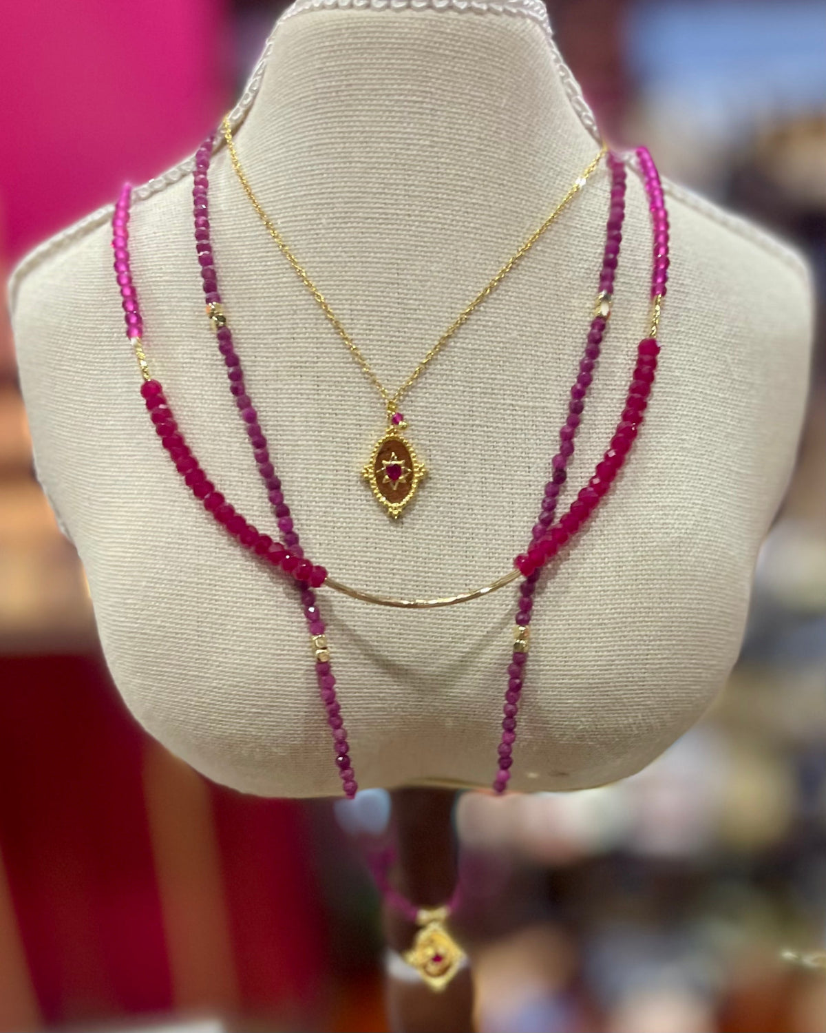 Inner Realm Halo Gemstone Necklace