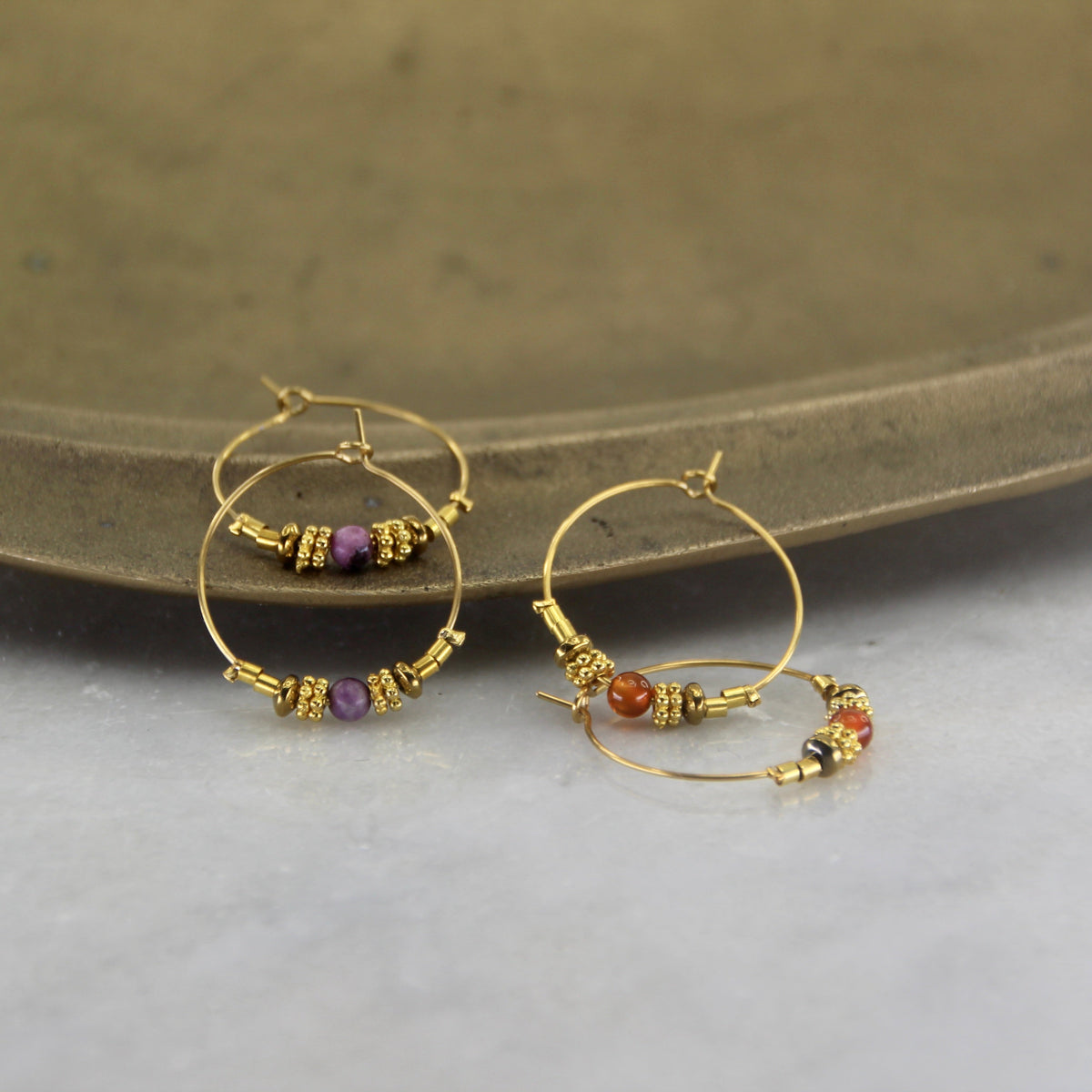 Lady of the Stars Gemstone Hoop