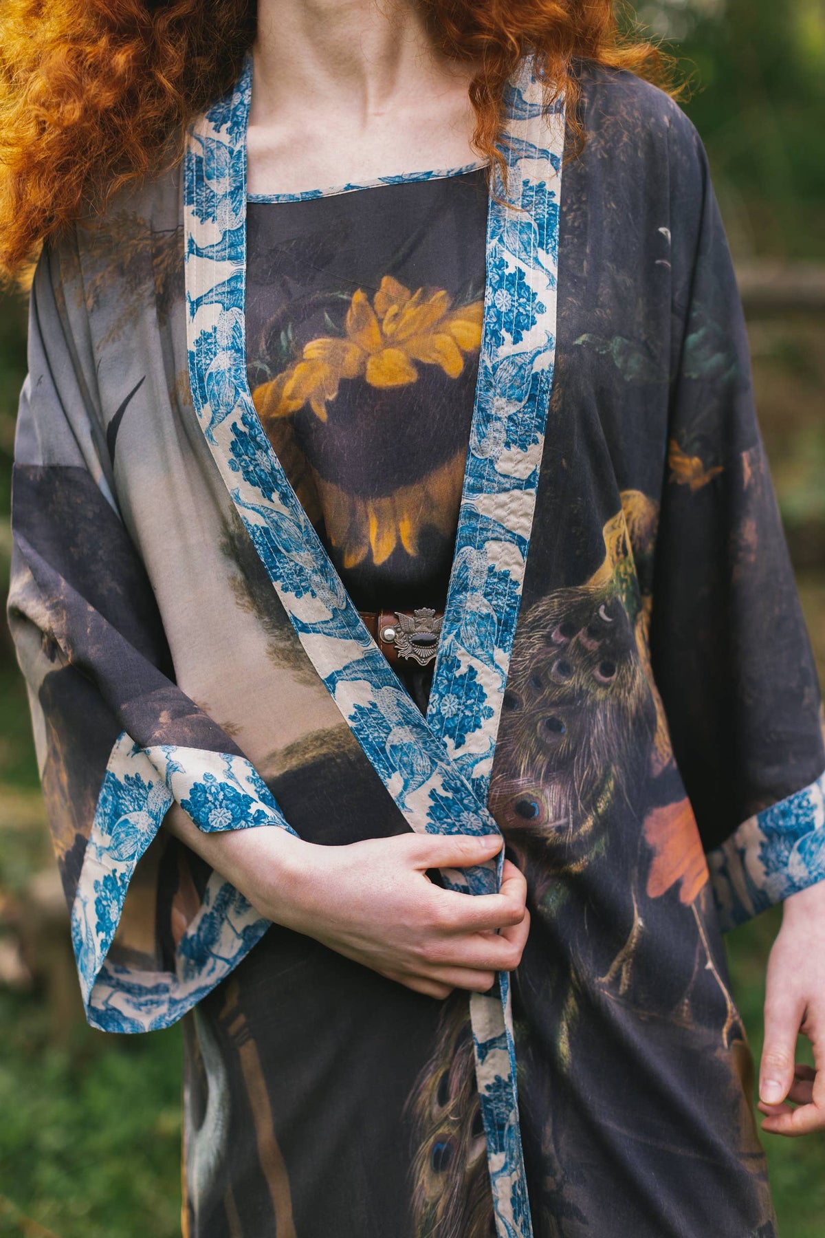Wild Beauty Peacock Opera Duster Kimono Robe