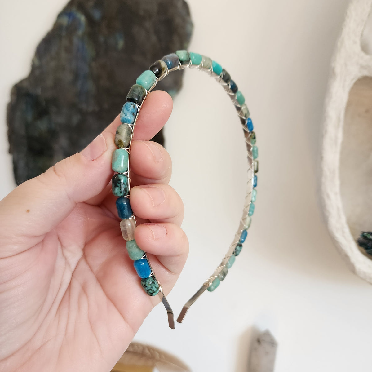 Apatite, Amazonite, Prehnite and Turquoise Headband