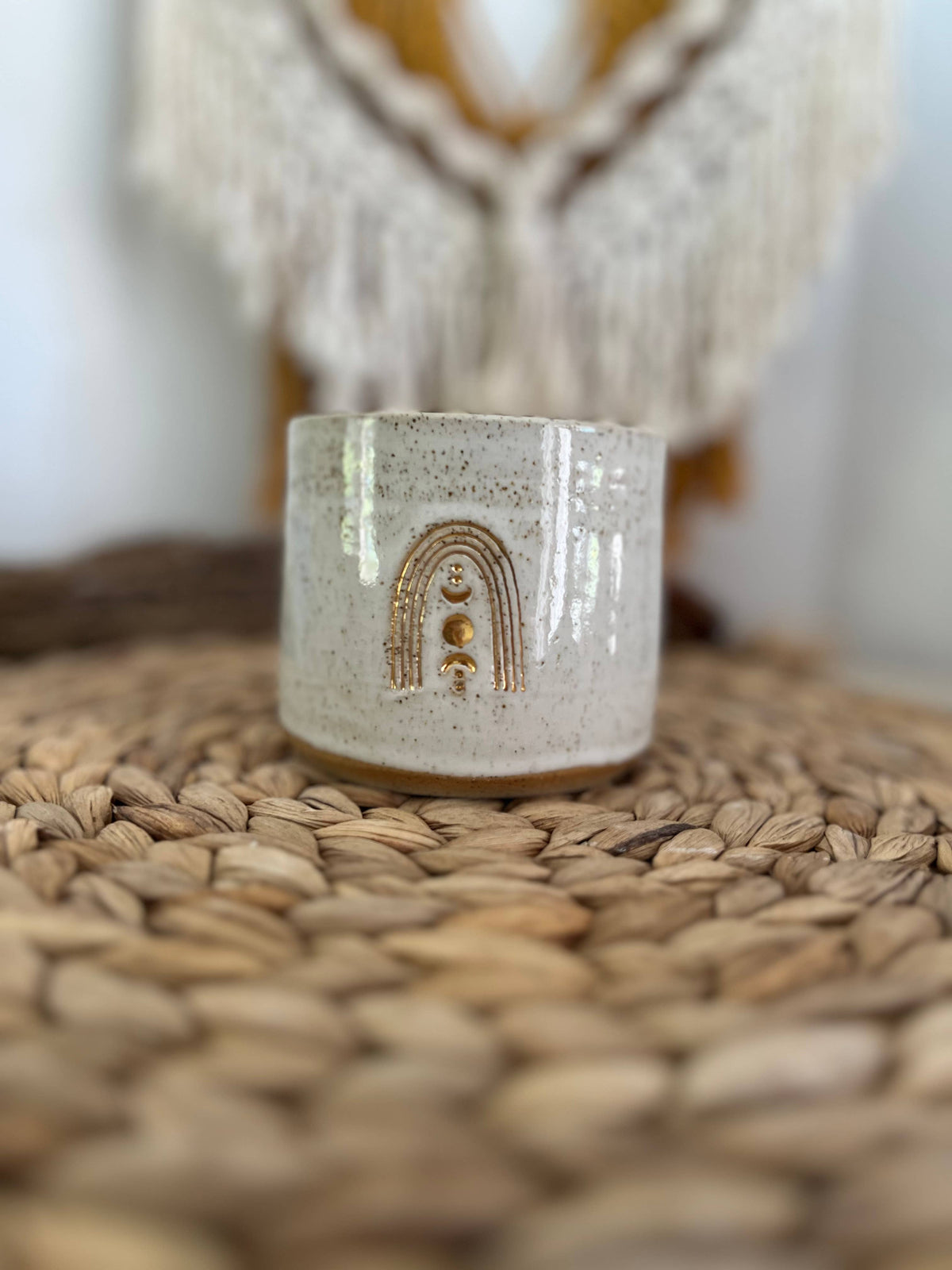 Ceramic Mug - Rainbow and Moon-phase: Without handle