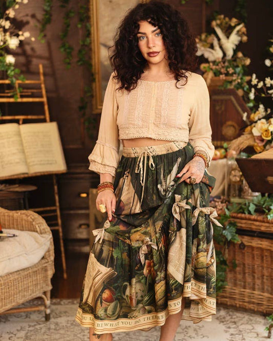 Labour of Love Atelier Skirt w/ florals & violin