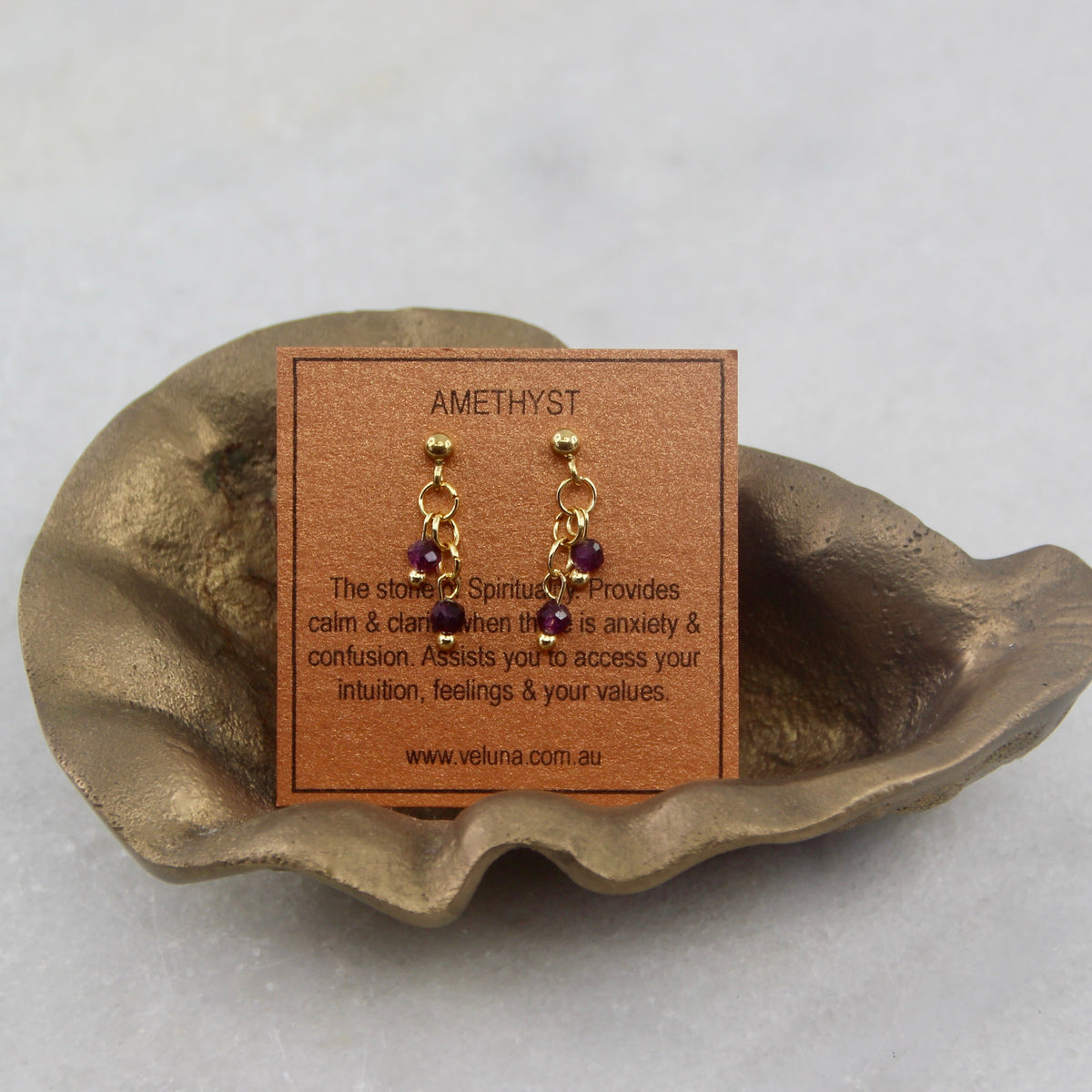 Golden Age Birthstone Drop Stud Earring
