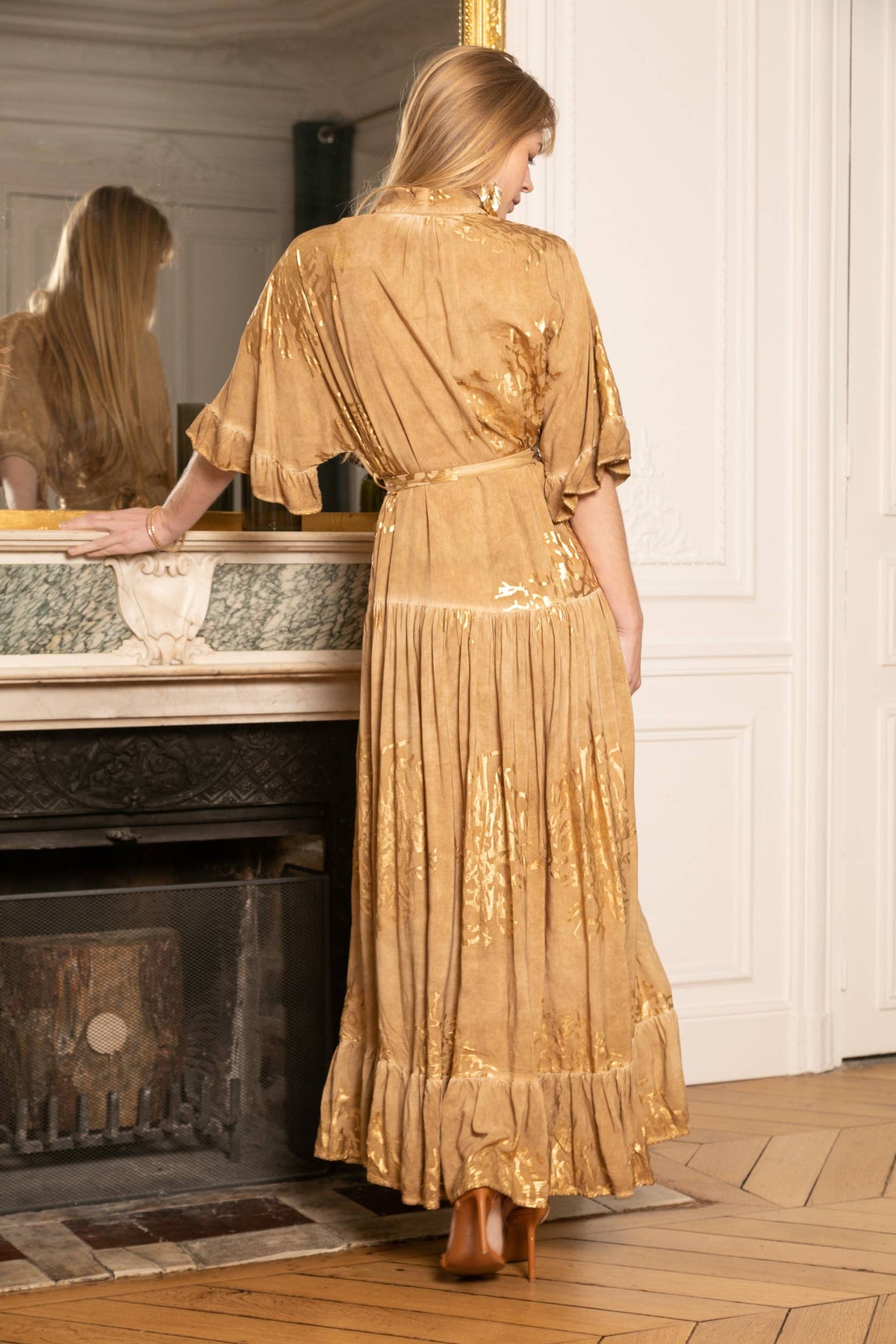 Last Queen Bohemian Gilded Kimono Wrap Dress