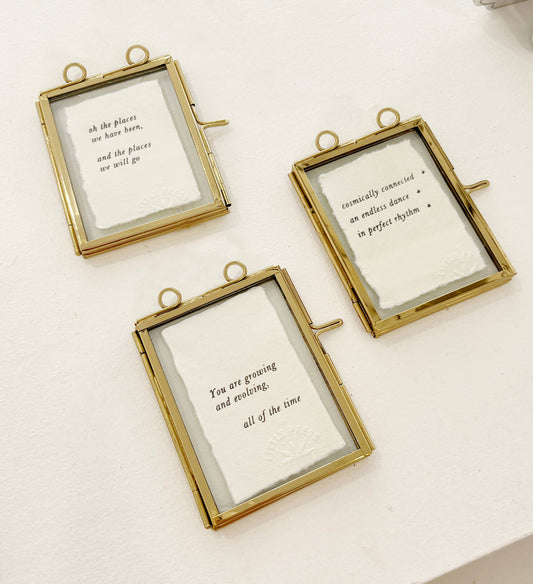 Small Glass & Brass Frames with Art