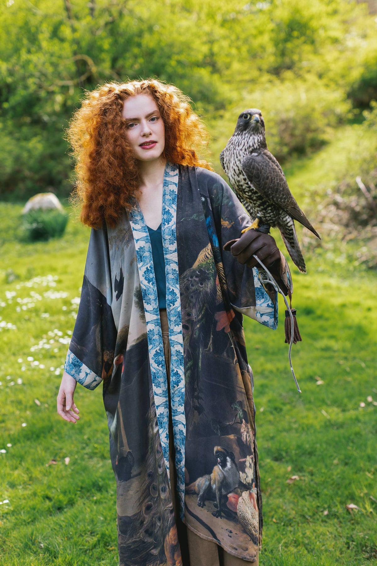 Wild Beauty Peacock Opera Duster Kimono Robe