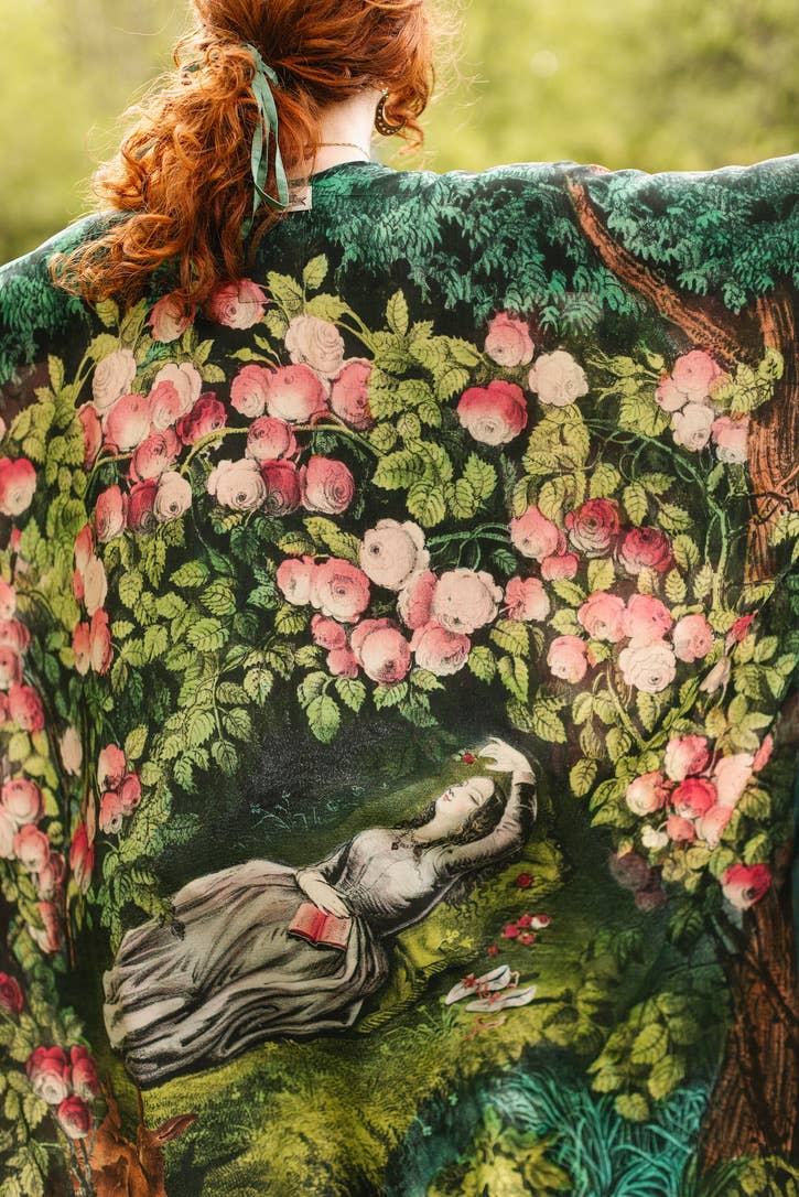 The Daydreamer Goddess Duster Kimono w/ Florals & Rabbits