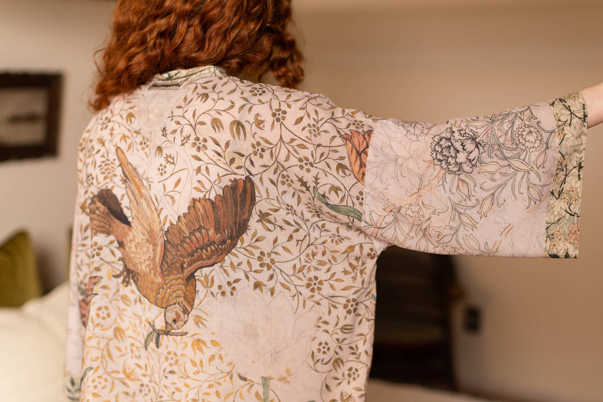 Folklore Pixie Duster Cropped Kimono w/ Bird of Peace