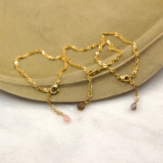 Divine Treasures Tourmaline Tear Drop Bracelet
