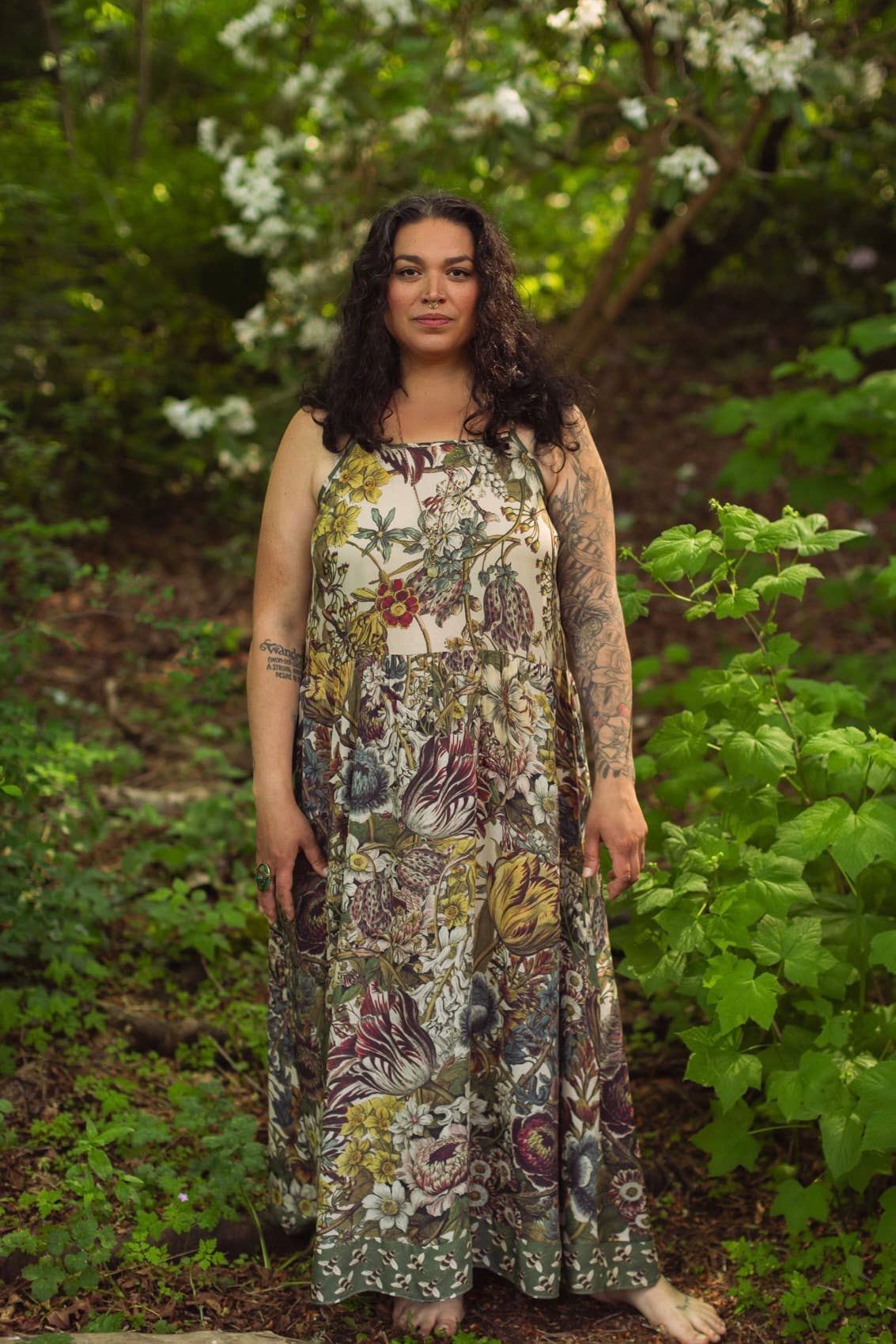 Love Grows Wild Bohéme Long Maxi Slip Dress w/ Bees Flora