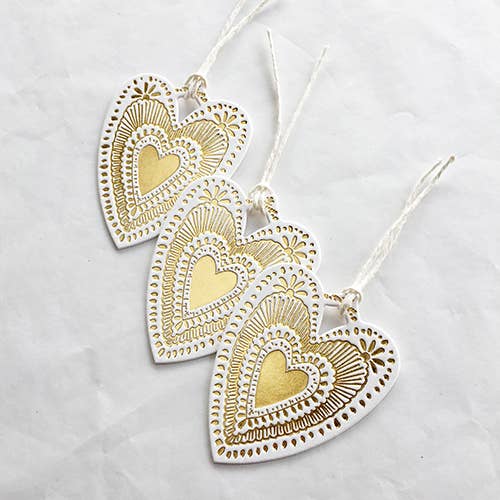 Heart Gold Foil Tag
