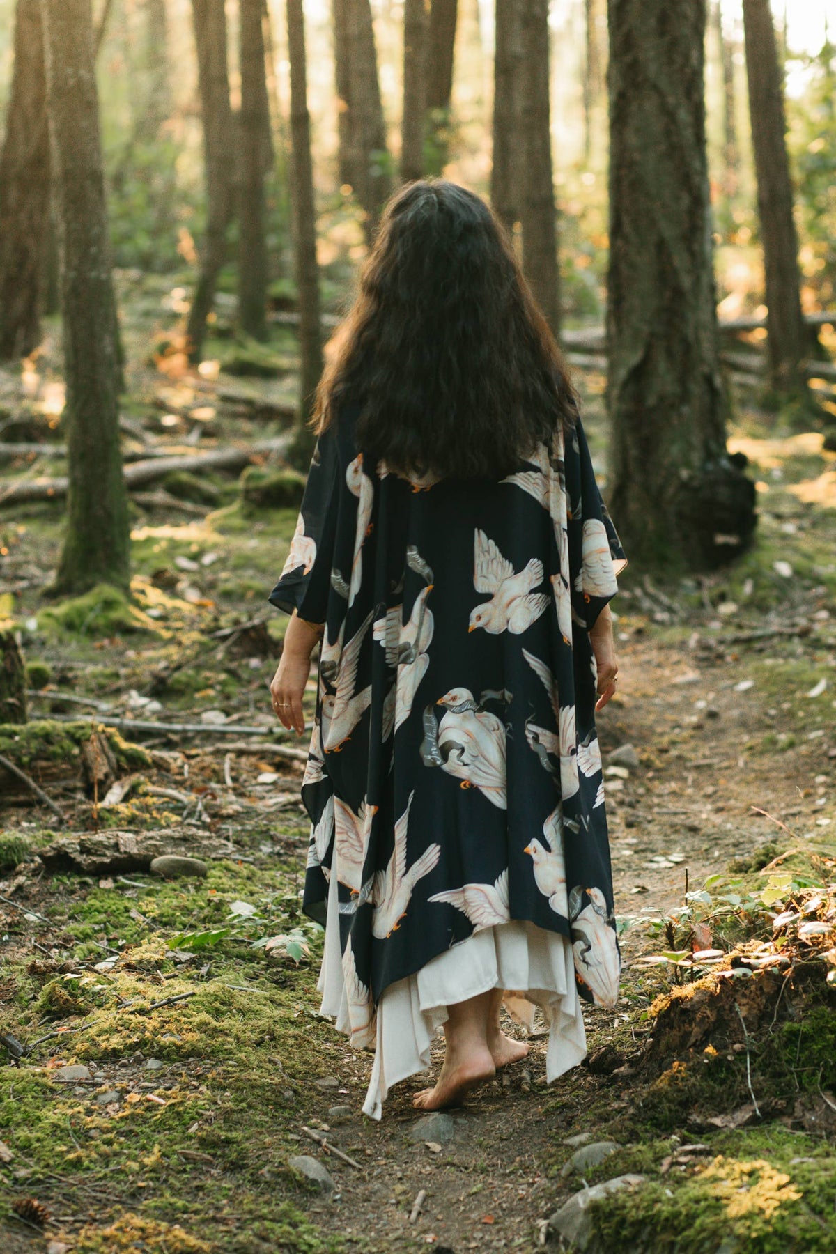 Midnight Doves Bohemian Goddess Starduster Kimono w/ Message