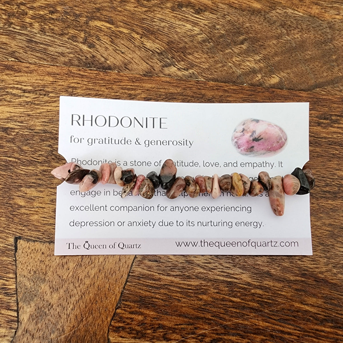 Rhodonite Chip Bracelet