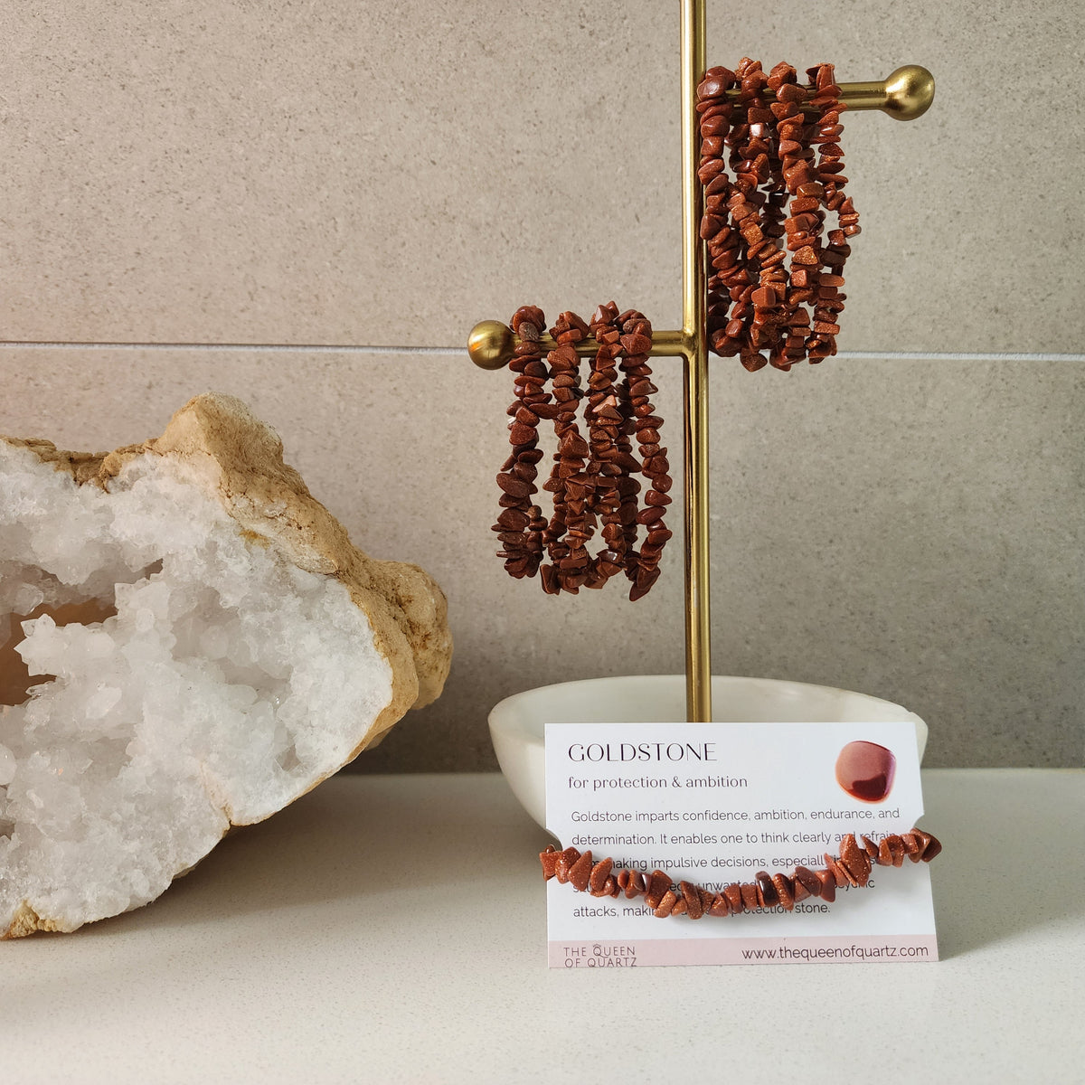 Goldstone Chip Bracelet