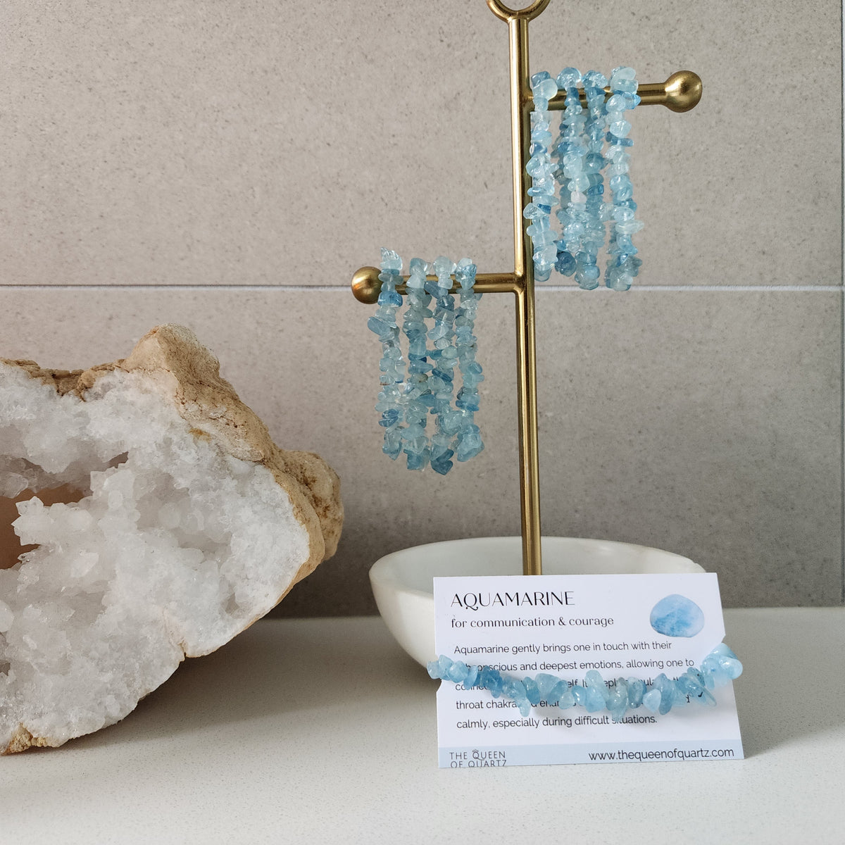 Aquamarine Chip Bracelet