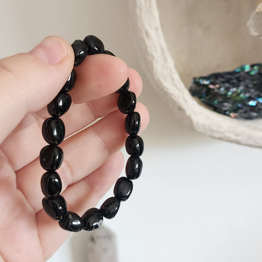 Black Tourmaline Small Nugget Bracelet