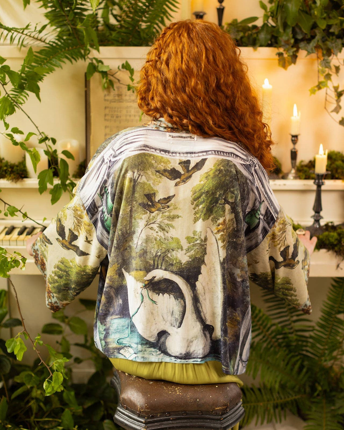 Theatre of Dreams Pixie Duster Cropped Kimono w/ Swan