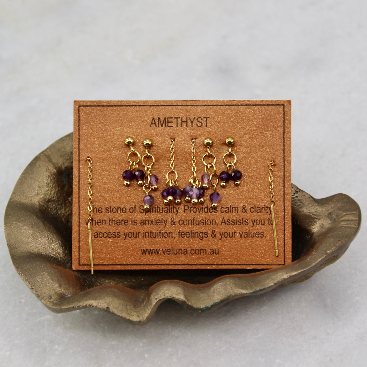 Golden Age Birthstone Thread Earring