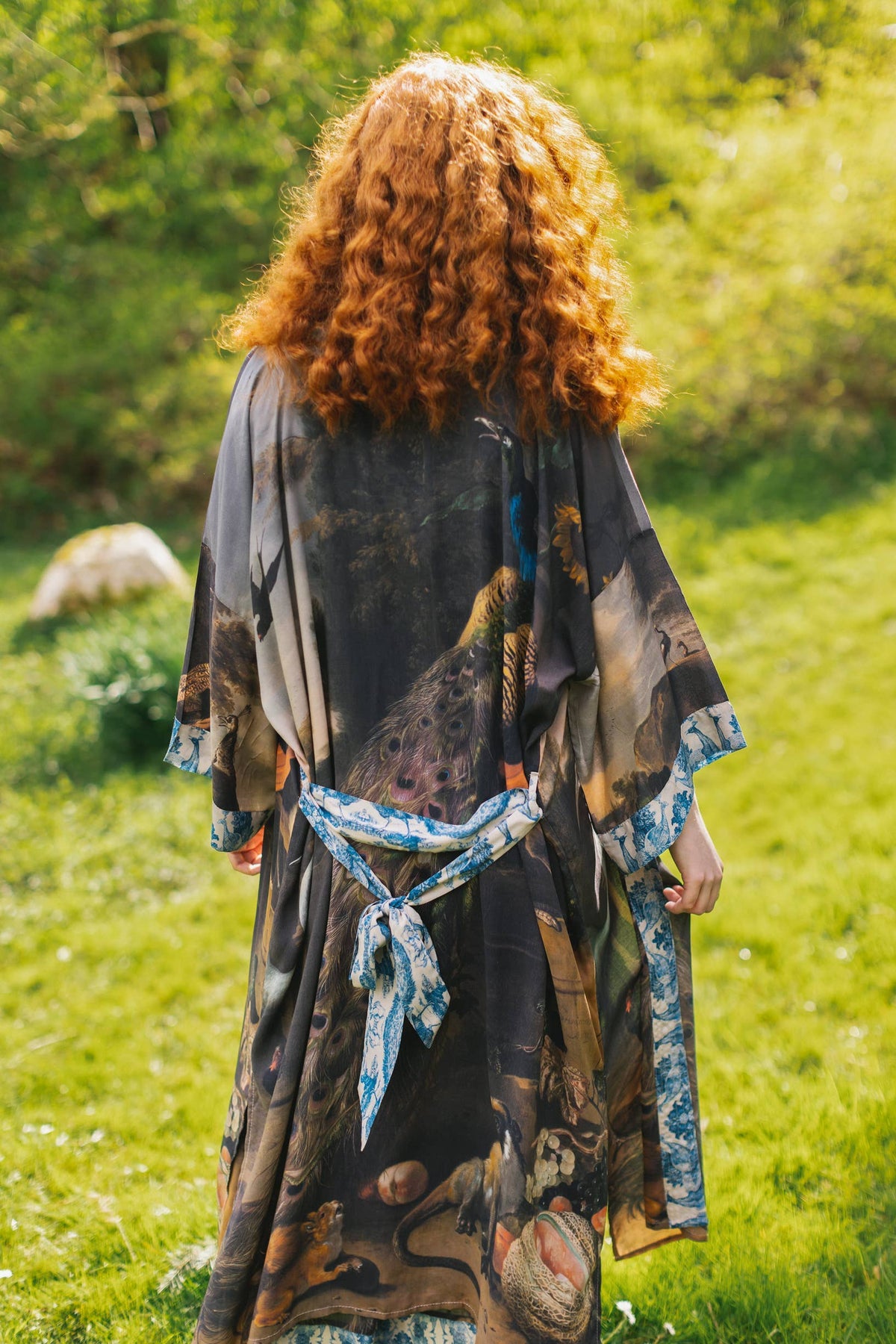 Wild Beauty Peacock Opera Duster Kimono Robe