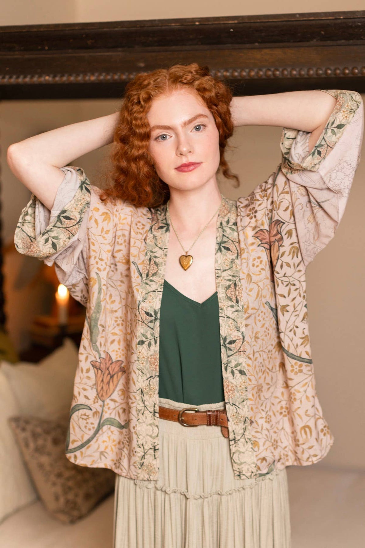 Folklore Pixie Duster Cropped Kimono w/ Bird of Peace