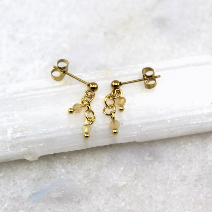 Golden Age Birthstone Drop Stud Earring