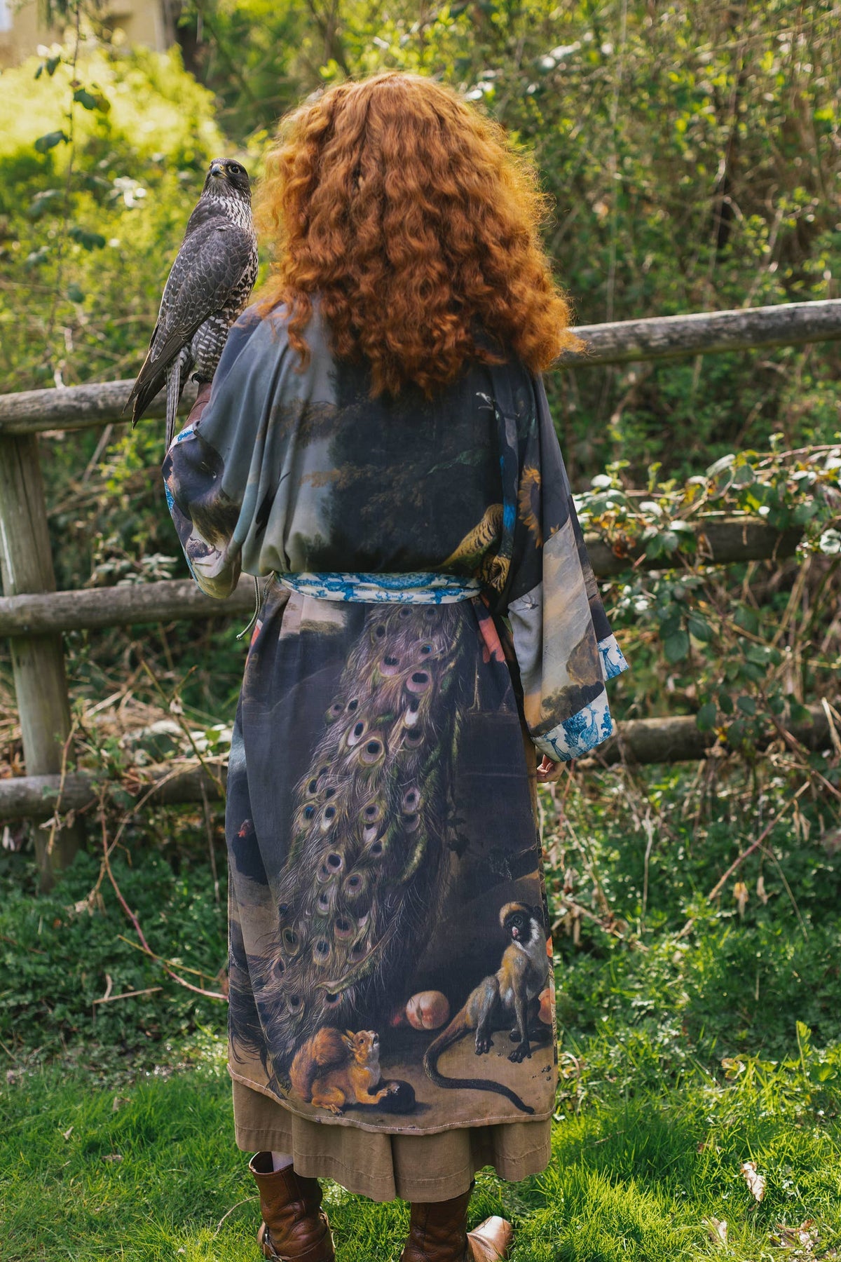 Wild Beauty Peacock Opera Duster Kimono Robe