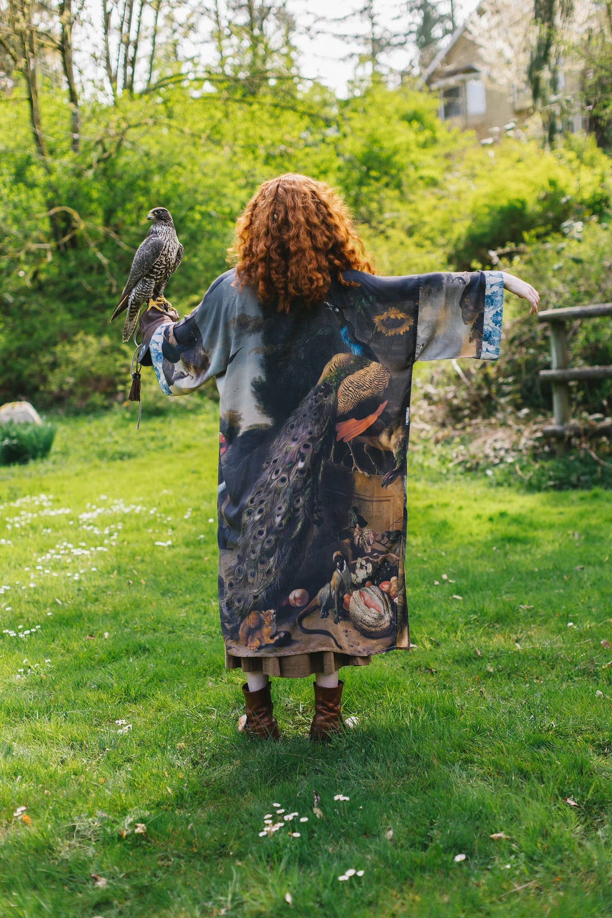 Wild Beauty Peacock Opera Duster Kimono Robe