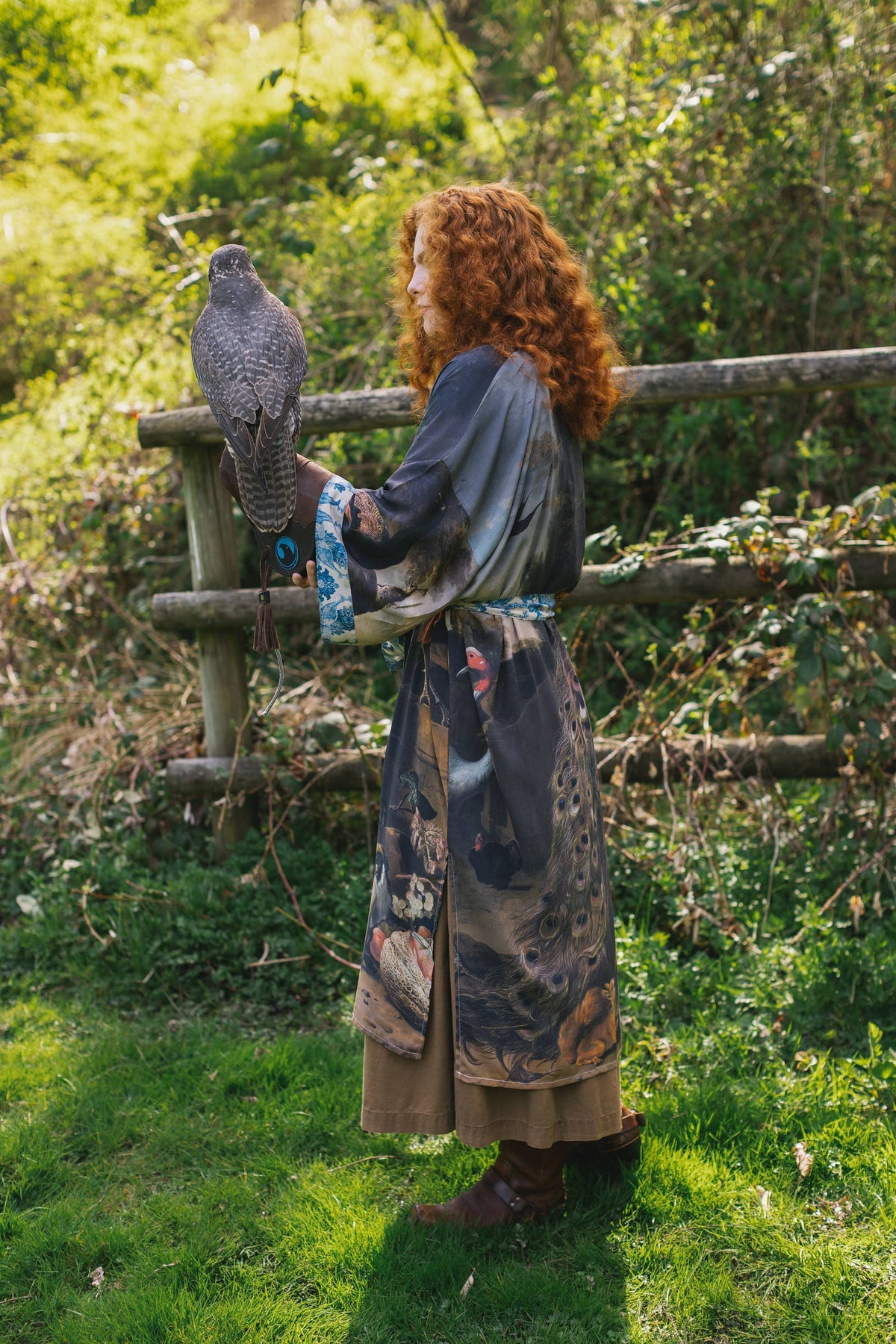 Wild Beauty Peacock Opera Duster Kimono Robe