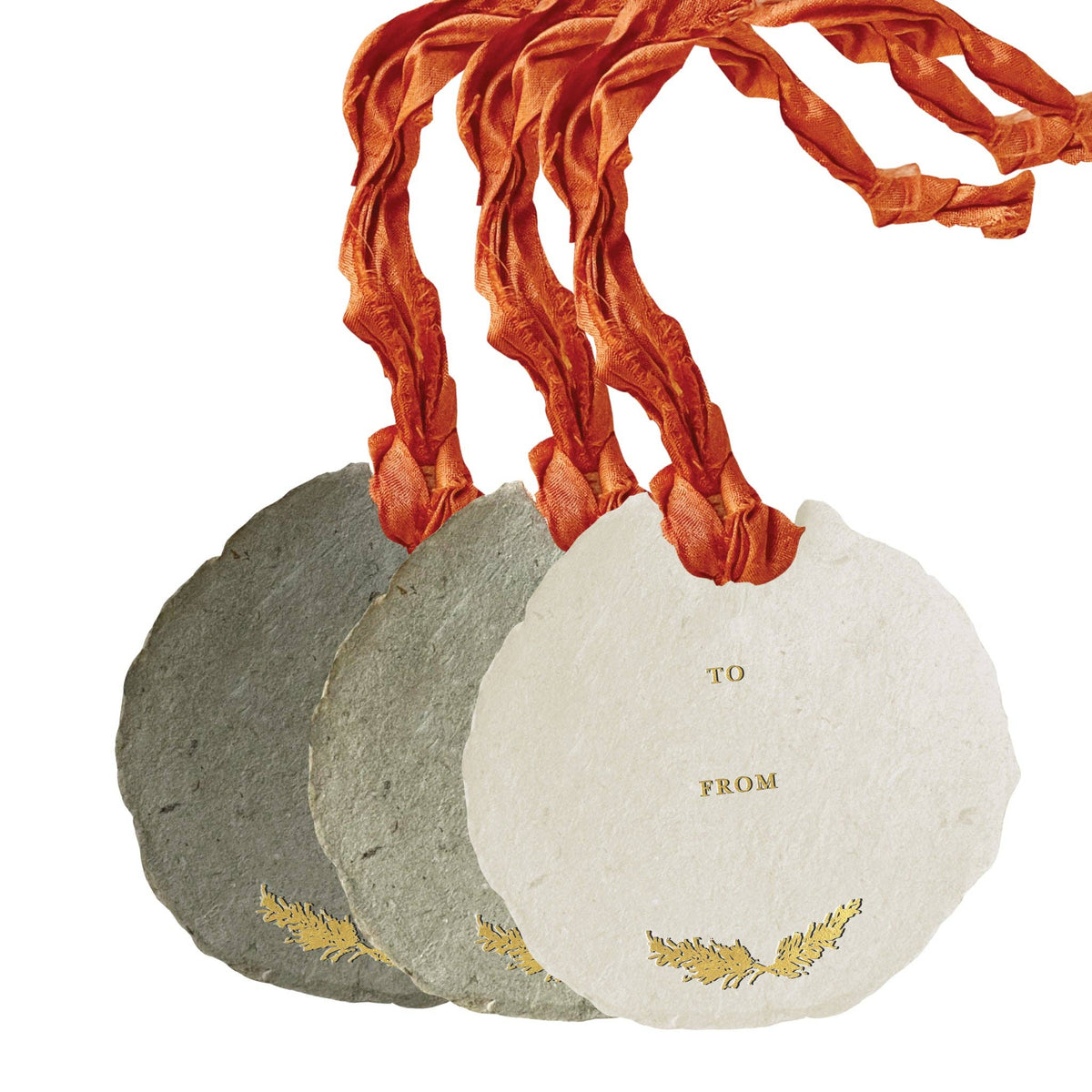 Golden branches holiday gift tags