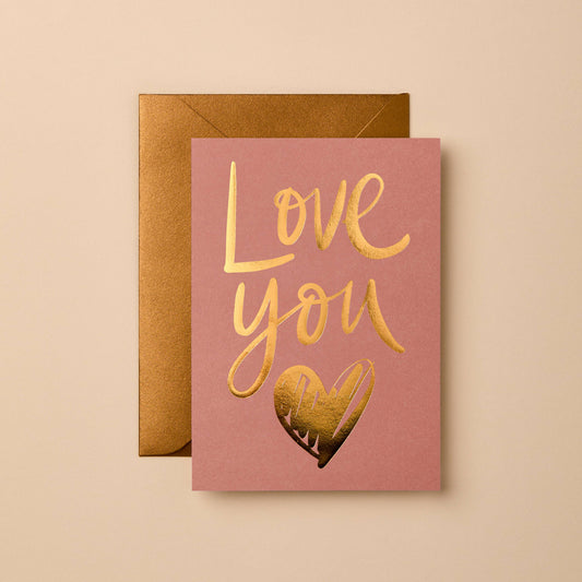 Love You Greeting Card | Modern Foil Stationery