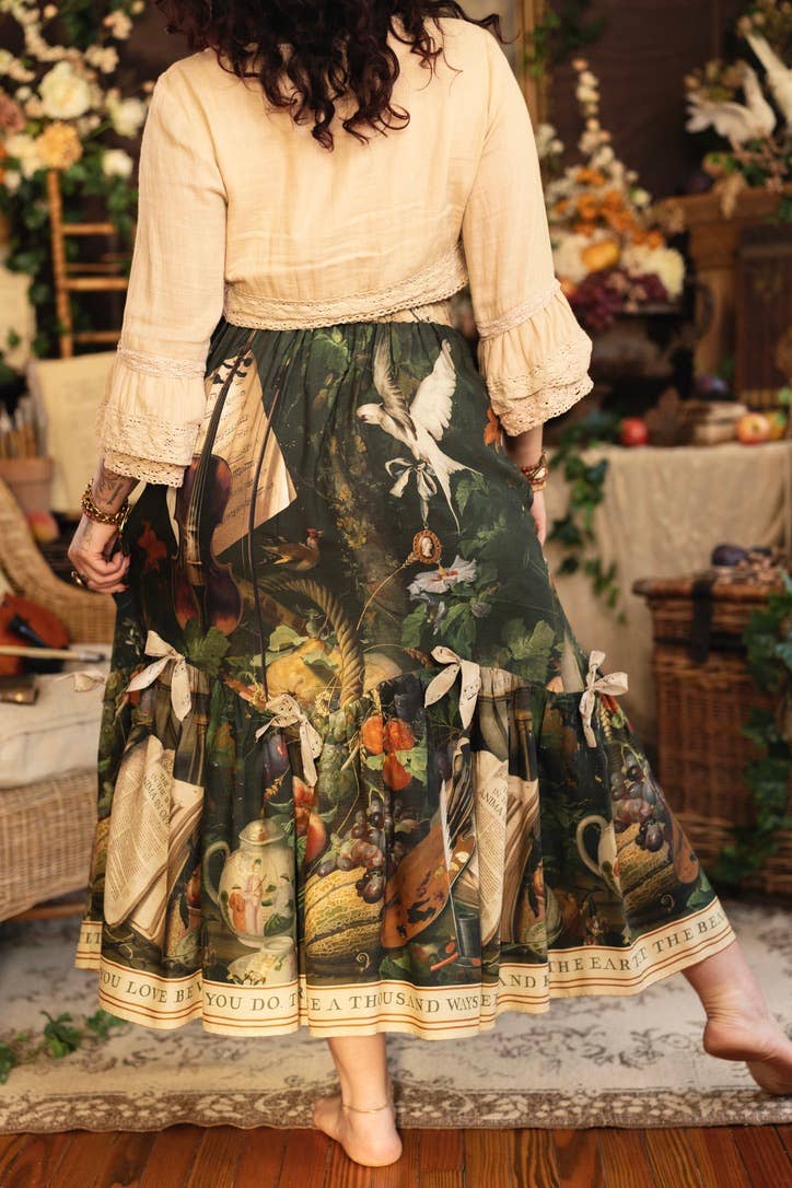 Labour of Love Atelier Skirt w/ florals & violin