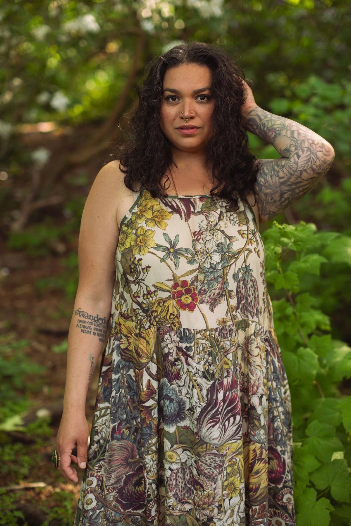 Love Grows Wild Bohéme Long Maxi Slip Dress w/ Bees Flora