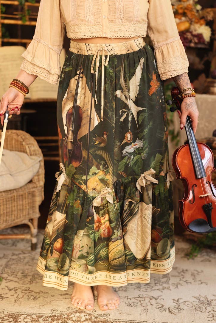 Labour of Love Atelier Skirt w/ florals & violin
