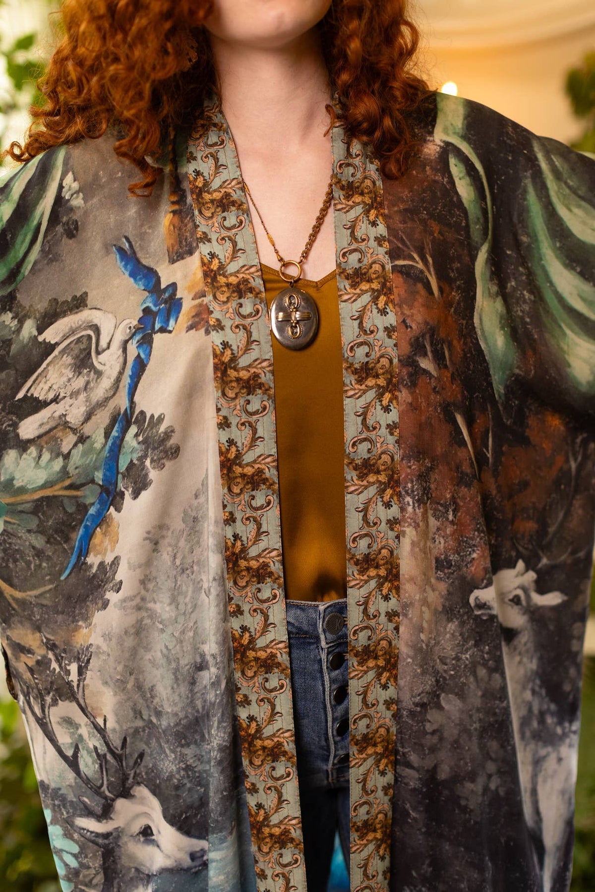 Theatre of Dreams Opera Duster Kimono Robe w/ Deer