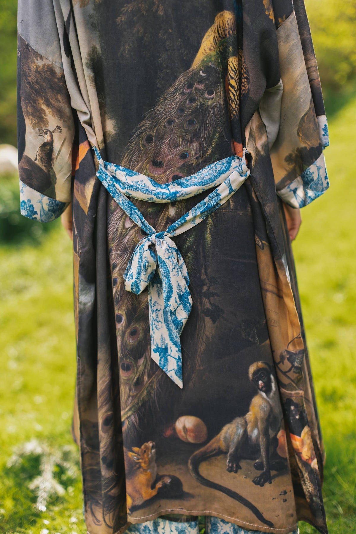 Wild Beauty Peacock Opera Duster Kimono Robe