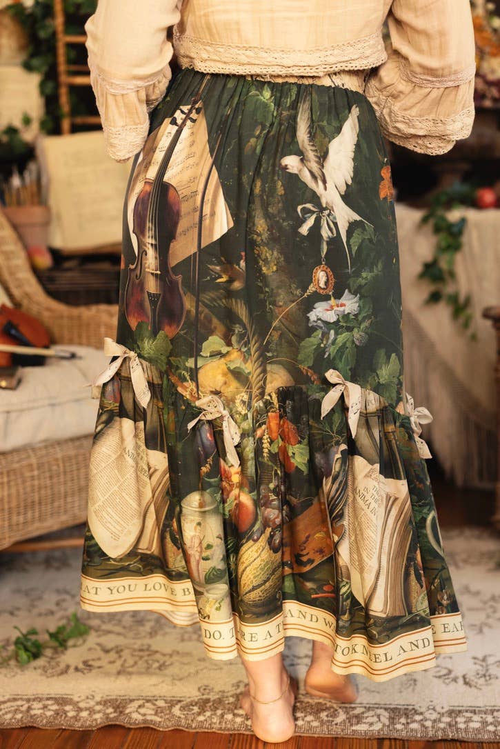 Labour of Love Atelier Skirt w/ florals & violin