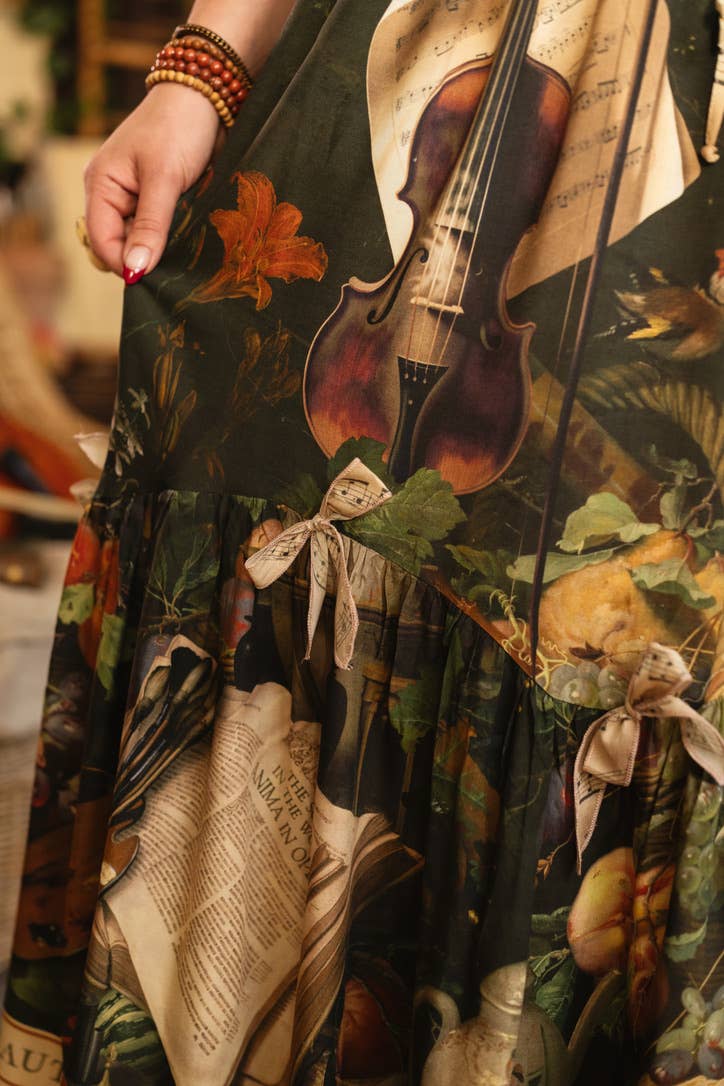 Labour of Love Atelier Skirt w/ florals & violin