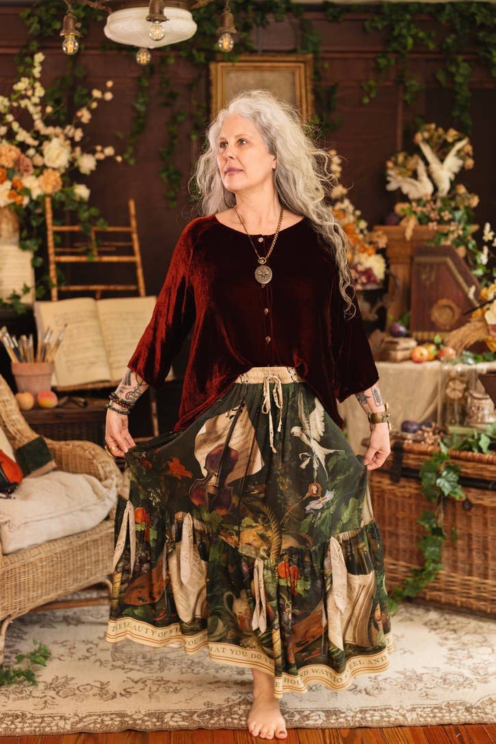 Labour of Love Atelier Skirt w/ florals & violin