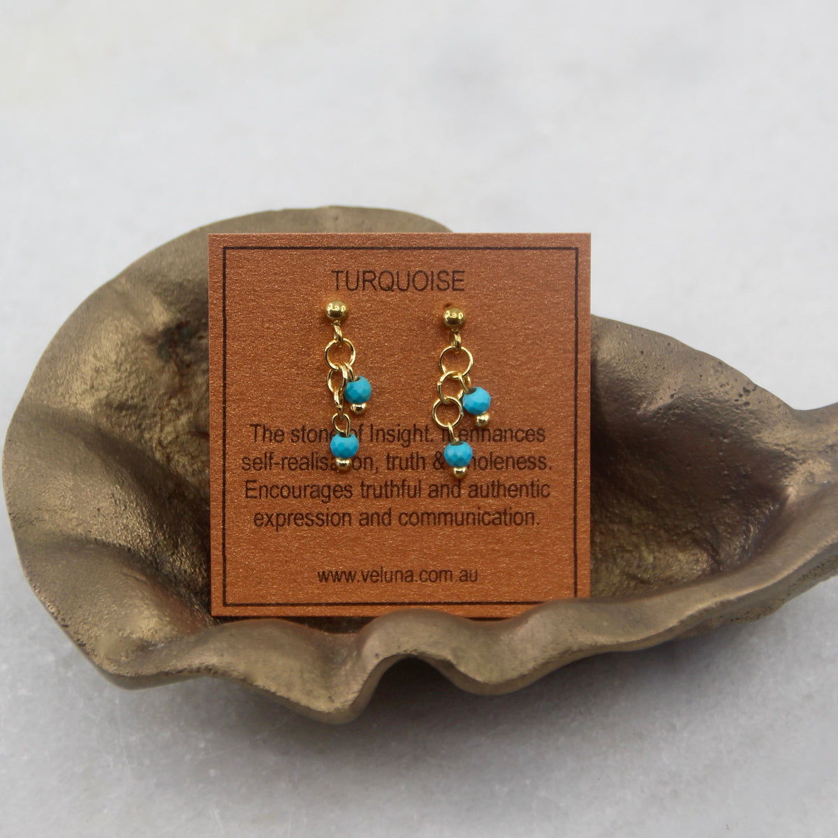 Golden Age Birthstone Drop Stud Earring