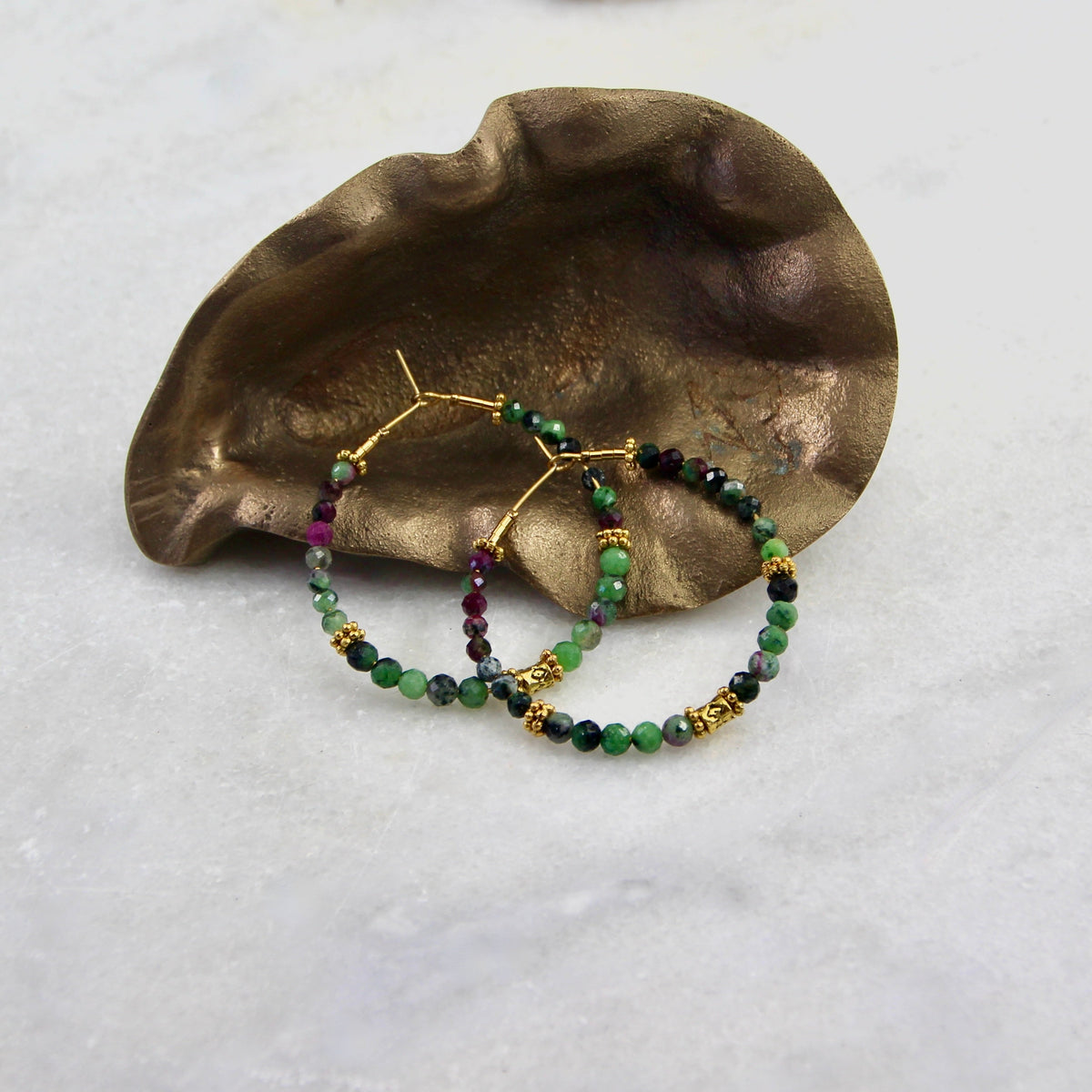 Lady of the Stars Large Gemstone Hoop