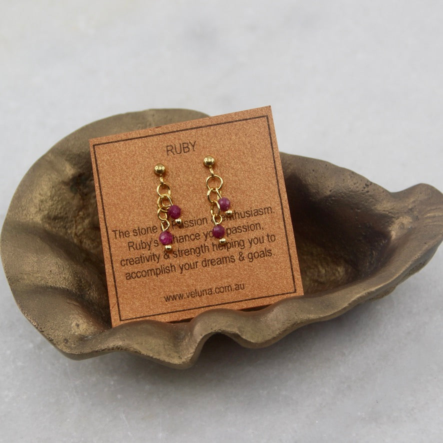Golden Age Birthstone Drop Stud Earring