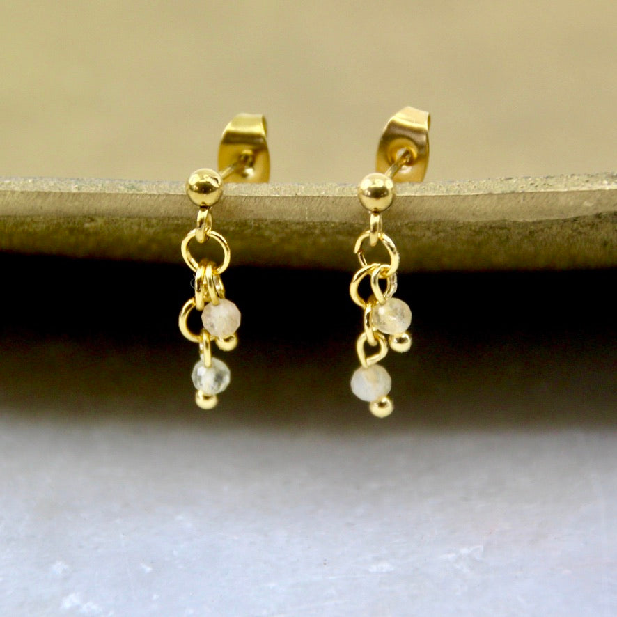 Golden Age Birthstone Drop Stud Earring