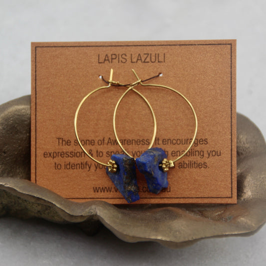 Moonspell Raw Gemstone Wire Hoop