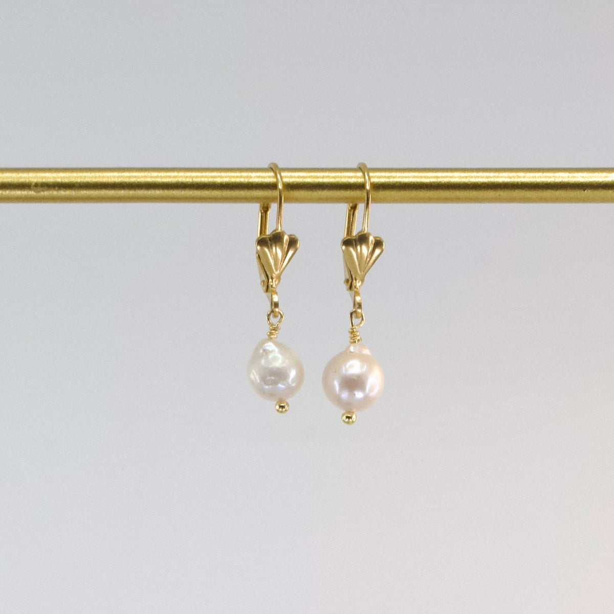 Fleur De Lis Small Baroque Pearl Earring