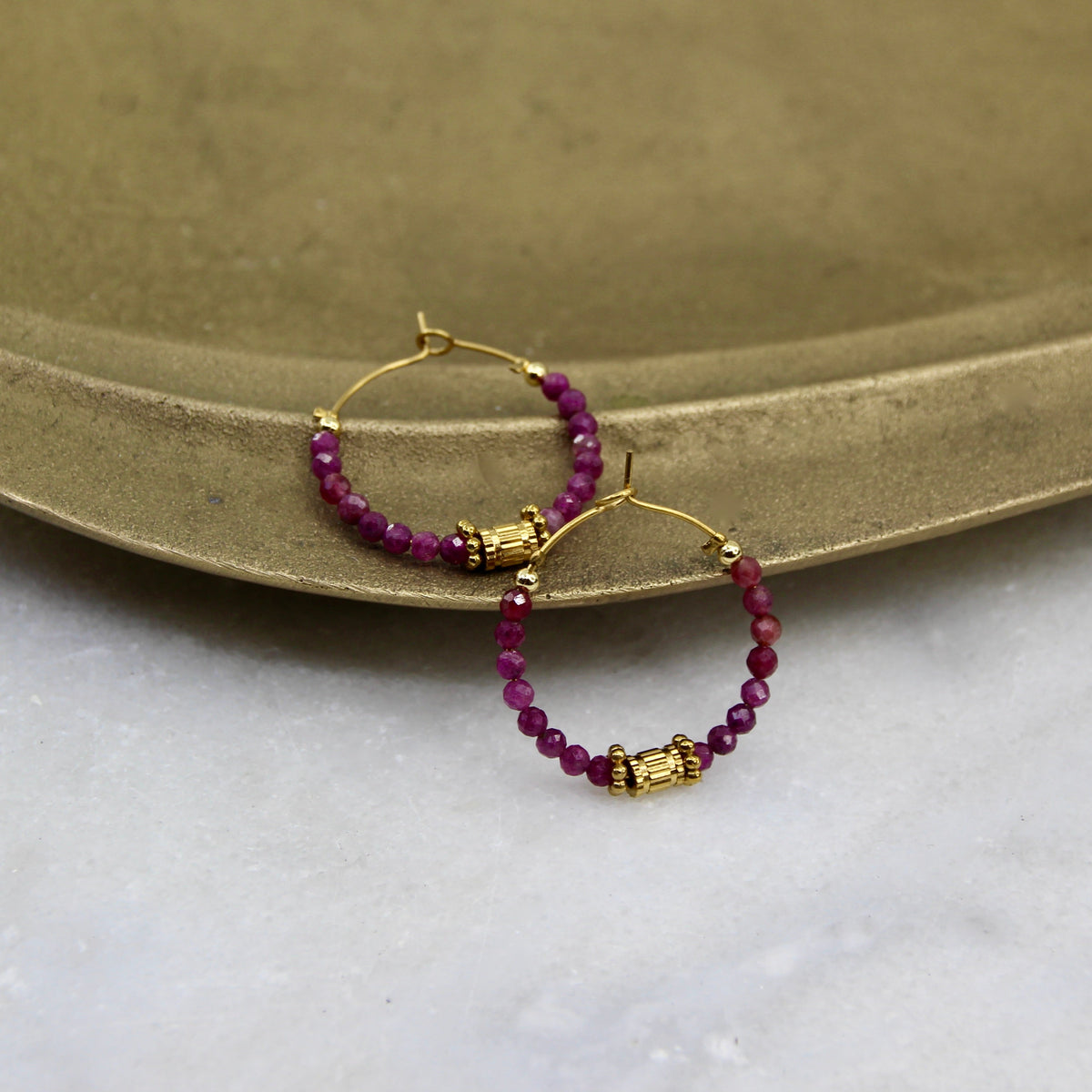 Lady of the Stars Gemstone Hoop