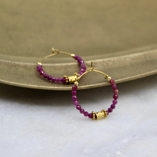 Lady of the Stars Gemstone Hoop