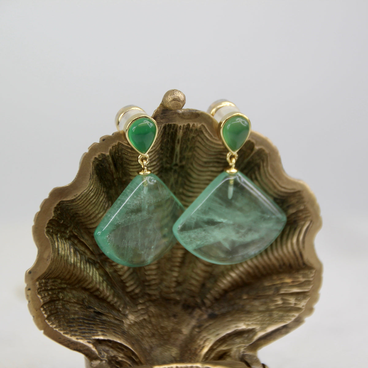 Venus Rising Gemstone Fan Drop Earring