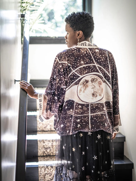 Love By the Moon Pixie Duster Cropped Kimono w/ stars